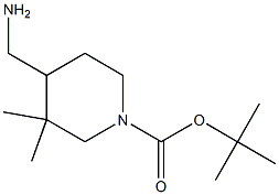 tert-butyl 4-(aminomethyl)-3,3-dimethylpiperidine-1-carboxylate 结构式