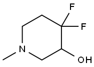 4,4-二氟-1-甲基哌啶-3-醇 结构式