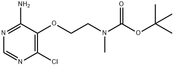 2-(4-氨基-6-氯嘧啶-5-基氧基)乙基甲基氨基甲酸叔丁酯 结构式