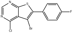 5-bromo-4-chloro-6-(4-fluorophenyl)thieno[2,3-d]pyrimidine 结构式