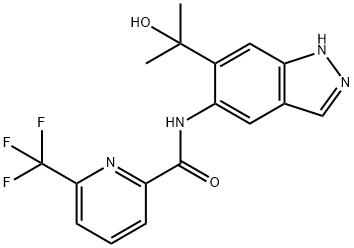 N-(6-(2-hydroxypropan-2-yl)-1H-indazol-5-yl)-6-(trifluoromethyl)picolinamide 结构式