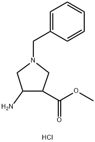 4-氨基-1-苄基吡咯烷-3-羧酸甲酯盐酸盐 结构式