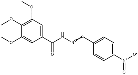 (E)-N'-(4-硝基苯亚甲基)-3,4,5-三甲氧基苯甲酰肼 结构式