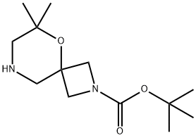 tert-butyl 6,6-dimethyl-5-oxa-2,8-diazaspiro[3.5]nonane-2-carboxylate 结构式