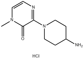 3-(4-氨基哌啶-1-基)-1-甲基-1,2-二氢吡嗪-2-酮二盐酸 结构式