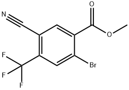 2-溴-5-氰基-4-(三氟甲基)苯甲酸甲酯 结构式