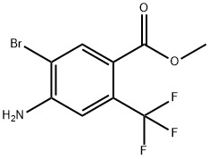 4-氨基-5-溴-2-(三氟甲基)苯甲酸甲酯 结构式