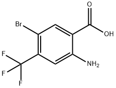 2-氨基-5-溴-4-(三氟甲基)苯甲酸 结构式