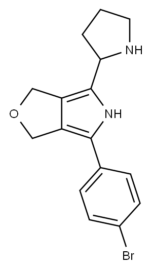 4-(4-Bromophenyl)-3,5-dihydro-6-(2-pyrrolidinyl)-1H-furo[3,4-c]pyrrole 结构式