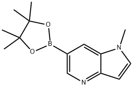 1-甲基-6-(4,4,5,5-四甲基-1,3,2-二氧杂硼烷-2-基)-1H-吡咯并[3,2-B]吡啶 结构式