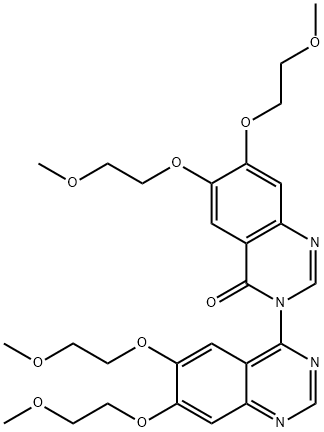 3-(6,7-bis(2-methoxyethoxy)quinazolin-4-yl)-6,7-bis(2-methoxyethoxy)quinazolin-4(3H)-one 结构式