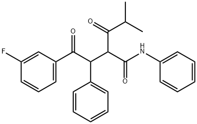 2-(2-(3-fluorophenyl)-2-oxo-1-phenylethyl)-4-methyl-3-oxo-N-phenylpentanamide 结构式