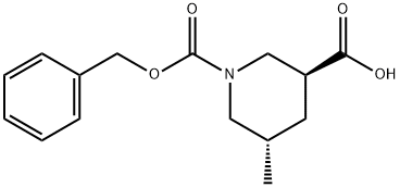 Trans-1-(Benzyloxycarbonyl)-5-Methylpiperidine-3-Carboxylic Acid* 结构式