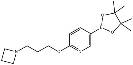 2-(3-(azetidin-1-yl)propoxy)-5-(4,4,5,5-tetramethyl-1,3,2-dioxaborolan-2-yl)pyridine 结构式