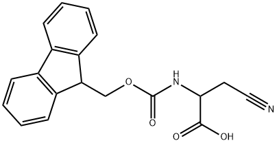2-((((9H-芴-9-基)甲氧基)羰基)氨基)-3-氰基丙酸 结构式