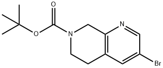 3-溴-5,8-二氢-1,7-萘啶-7(6H)-羧酸叔丁酯 结构式