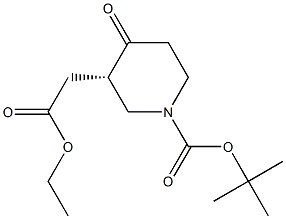 TERT-BUTYL (3S)-3-(2-ETHOXY-2-OXOETHYL)-4-OXOPIPERIDINE-1-CARBOXYLATE 结构式