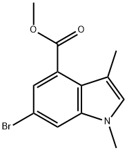 methyl 6-bromo-1,3-dimethyl-1H-indole-4-carboxylate 结构式