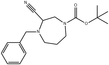 tert-butyl 4-benzyl-3-cyano-1,4-diazepane-1-carboxylate 结构式