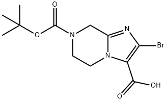 2-溴-7-(叔丁氧基羰基)-5,6,7,8-四氢咪唑并[1,2-A]吡嗪-3-羧酸 结构式