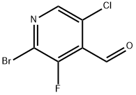 2-BROMO-5-CHLORO-3-FLUOROPYRIDINE-4-CARBALDEHYDE 结构式