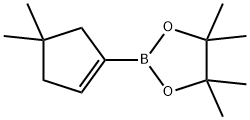 2-(4,4-二甲基环戊-1-烯-1-基)-4,4,5,5-四甲基-1,3,2-二氧苯甲醛 结构式