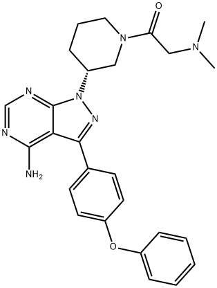 1-[(3R)-3-[4-Amino-3-(4-phenoxyphenyl)-1H-pyrazolo[3,4-d]pyrimidin-1-yl]-1-piperidinyl]-2-(dimethylamino)-ethanone 结构式