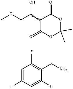 (2,4,6-TRIFLUOROPHENYL)METHANAMINIUM 1-(2,2-DIMETHYL-4,6-DIOXO-1,3-DIOXAN-5-YLIDENE)-2-METHOXYETHAN-1-OLATE 结构式