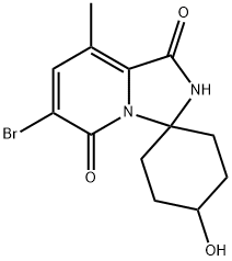 6'-溴-4-羟基-8'-甲基-2'H-螺[环己烷-1,3'-咪唑并[1,5-A]吡啶] -1',5'-二酮 结构式