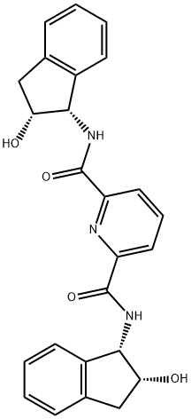 N2,N6-双[(1S,2R)-2,3-二氢-2-羟基-1H-茚-1-基]-2,6-吡啶二甲酰胺 结构式