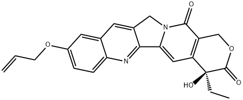 (S)-9-(Allyloxy)-4-ethyl-4-hydroxy-1,12-dihydro-14H-pyrano[3',4':6,7]indolizino[1,2-b]quinoline-3,14(4H)-dione 结构式
