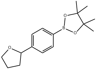 4,4,5,5-四甲基-2-(4-(四氢呋喃-2-基)苯基)-1,3,2-二氧杂硼烷 结构式