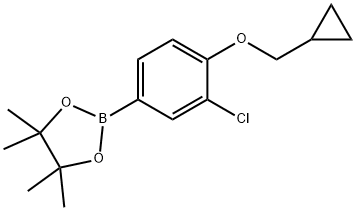 2-(3-氯-4-(环丙基甲氧基)苯基)-4,4,5,5-四甲基-1,3,2-二氧硼杂环戊烷 结构式