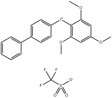 4-联苯基(2,4,6-三甲氧基苯基)碘鎓三氟甲烷磺酸盐 结构式