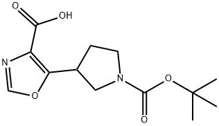5-{1-[(tert-butoxy)carbonyl]pyrrolidin-3-yl}-1,3-oxazole-4-carboxylic acid 结构式