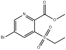 Methyl 5-Bromo-3-ethylsulfonylpyridin-2-carboxylate 结构式