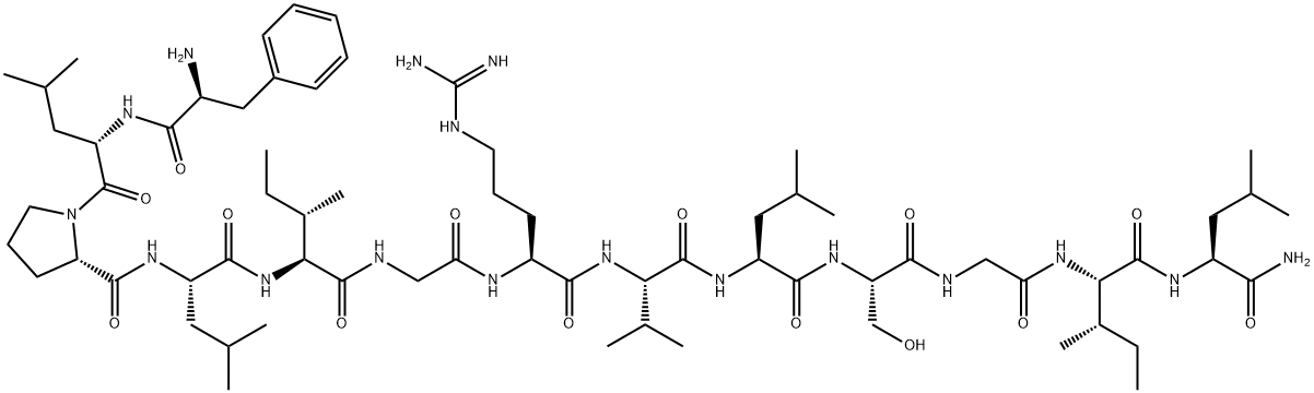 L-Phenylalanyl-L-leucyl-L-prolyl-L-leucyl-L-isoleucylglycyl-L-arginyl-L-valyl-L-leucyl-L-serylglycyl-L-isoleucyl-L-leucinamide 结构式