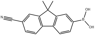 (7-氰基-9,9-二甲基-9H-芴-2-基)硼酸 结构式