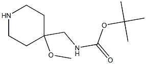 N-BOC-1-(4-甲氧基-4-哌啶基)甲胺 结构式