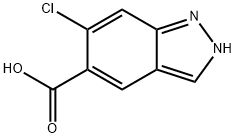 6-氯-1H-吲唑-5-羧酸 结构式