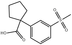 1-(3-甲砜基苯基)环戊烷甲酸 结构式