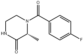 (3R)-4-(4-氟苯甲酰基)-3-甲基-2-哌嗪酮 结构式