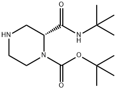 tert-butyl (R)-2-(tert-butylcarbamoyl)piperazine-1-carboxylate 结构式