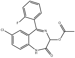 7-chloro-5-(2-fluorophenyl)-2-oxo-2,3-dihydro-1H-1,4-benzodiazepin-3-yl acetate 结构式