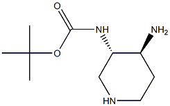 tert-butyl N-[trans-4-amino-3-piperidyl]carbamate 结构式