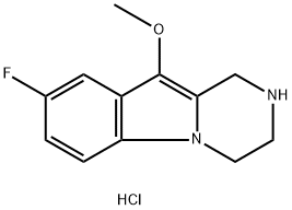 8-fluoro-10-Methoxy-1,2,3,4-tetrahydropyrazino[1,2-a]indole hydrochloride 结构式