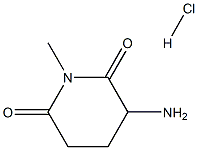 3-氨基-1-甲基哌啶-2,6-二酮盐酸 结构式