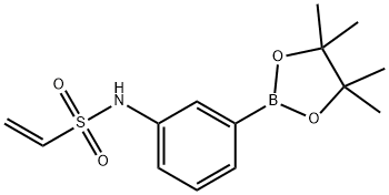 N-[3-(4,4,5,5-四甲基-1,3,2-二氧杂硼杂环戊烷-2-基)苯基]乙烯磺酰胺 结构式