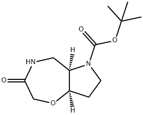 tert-butyl (5aR,8aR)-3-oxo-octahydro-2H-pyrrolo[2,3-f][1,4]oxazepine-6-carboxylate 结构式