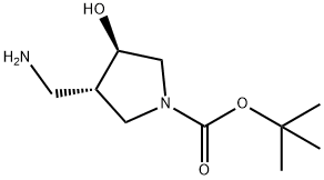 (3S,4R)-3-(氨甲基)-4-羟基吡咯烷-1-羧酸叔丁酯 结构式